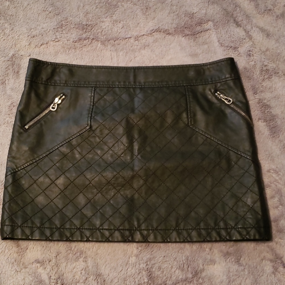 Black eather mini skirt
